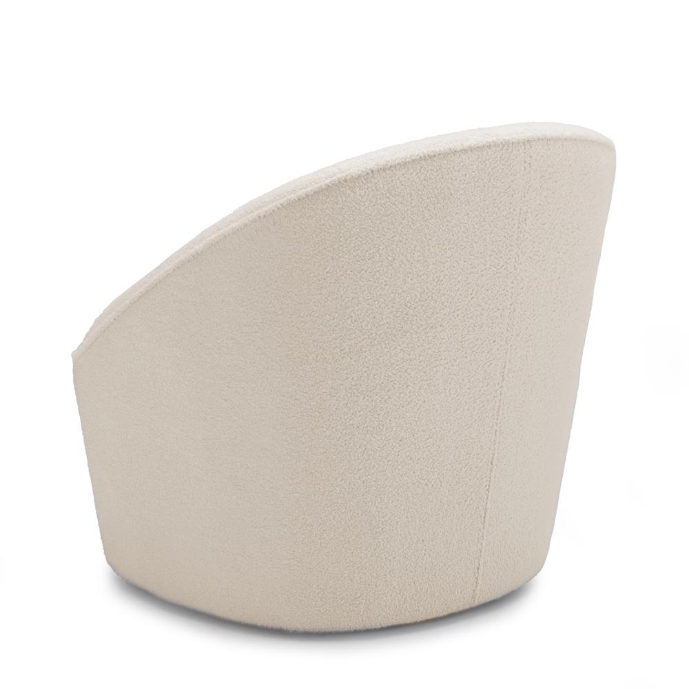 Andria Boucle Swivel Chair – Milky White