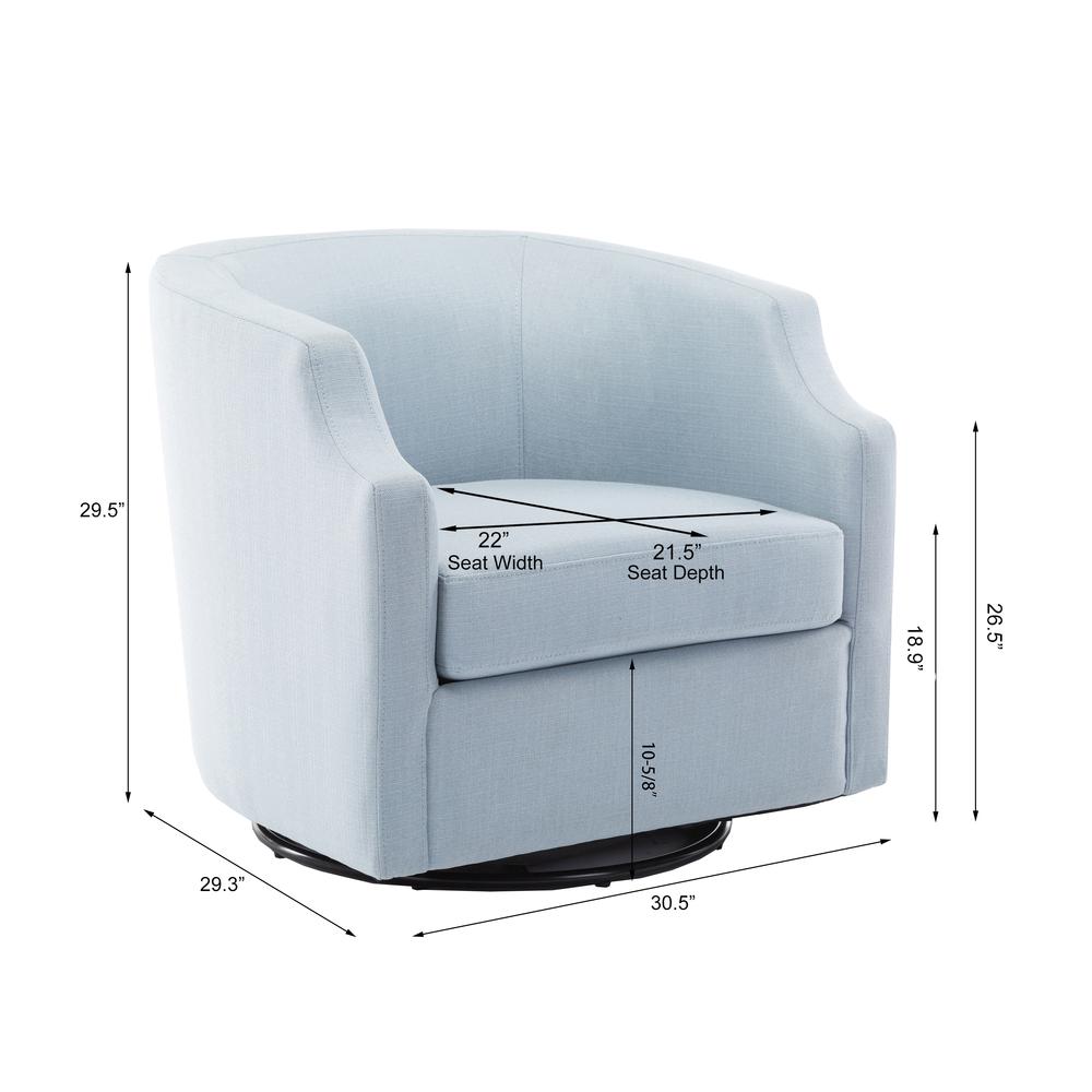 Infinity Sky Blue Swivel Glider Barrel Chair