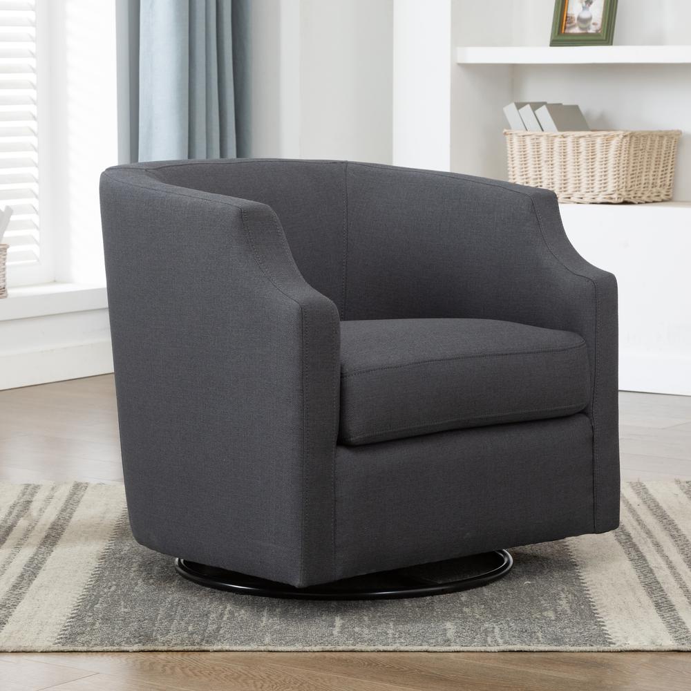 Infinity Ashen Grey Swivel Glider Barrel Chair