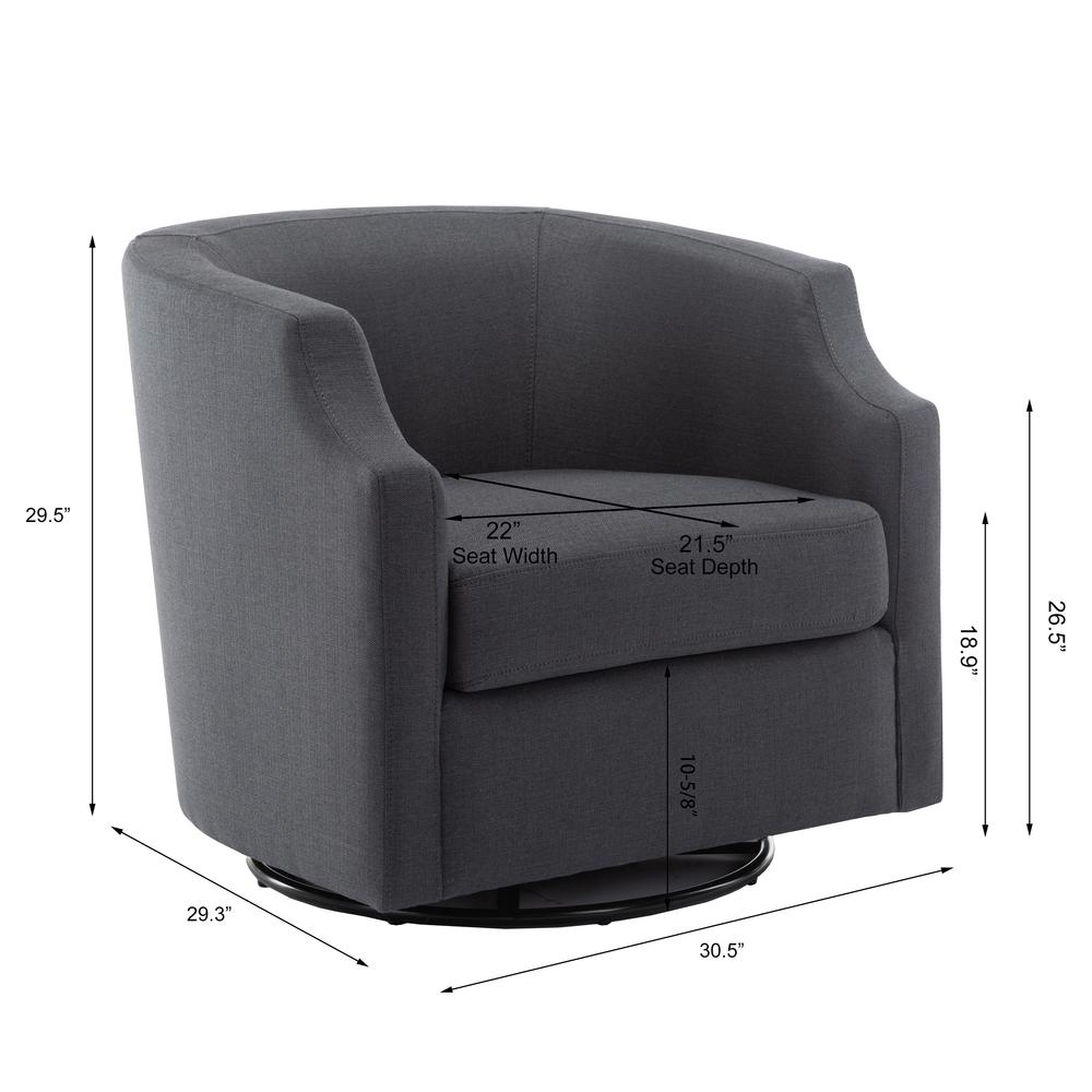 Infinity Ashen Grey Swivel Glider Barrel Chair