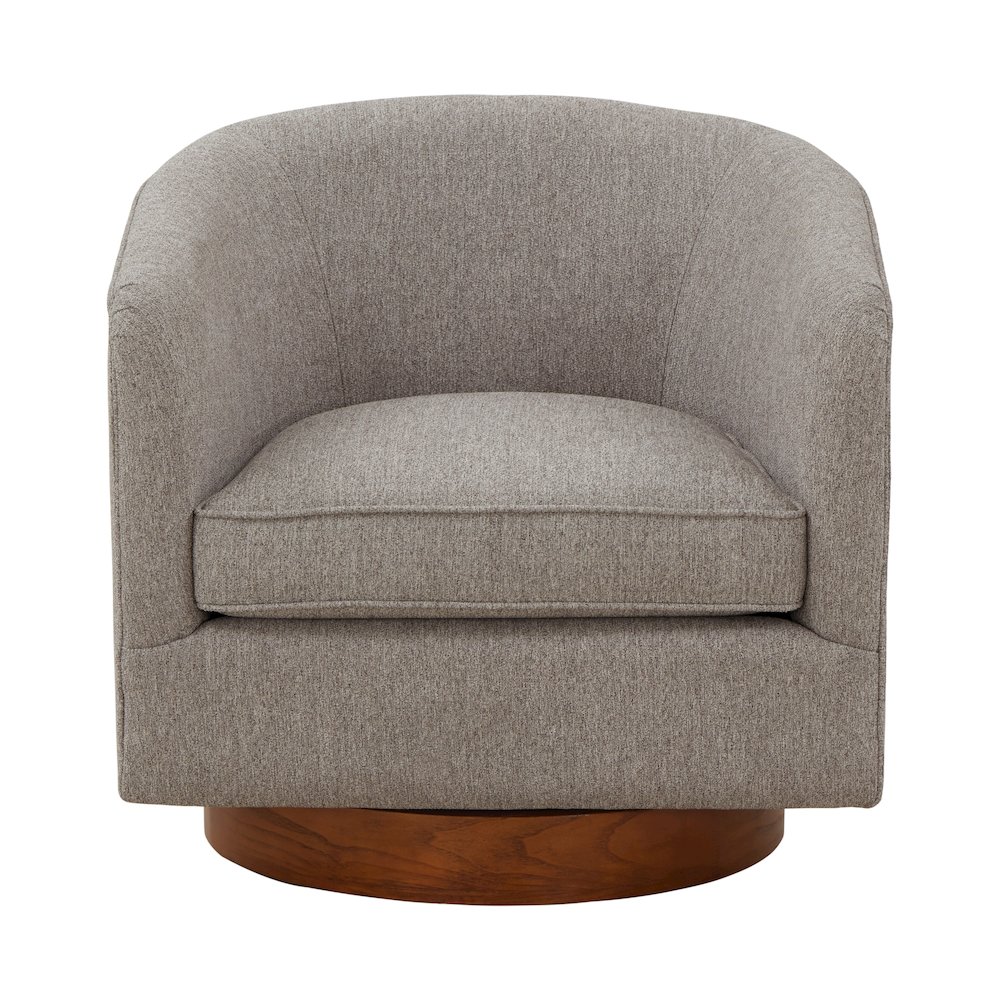 Muriel Gray Mist Fabric Wood Base Swivel Chair