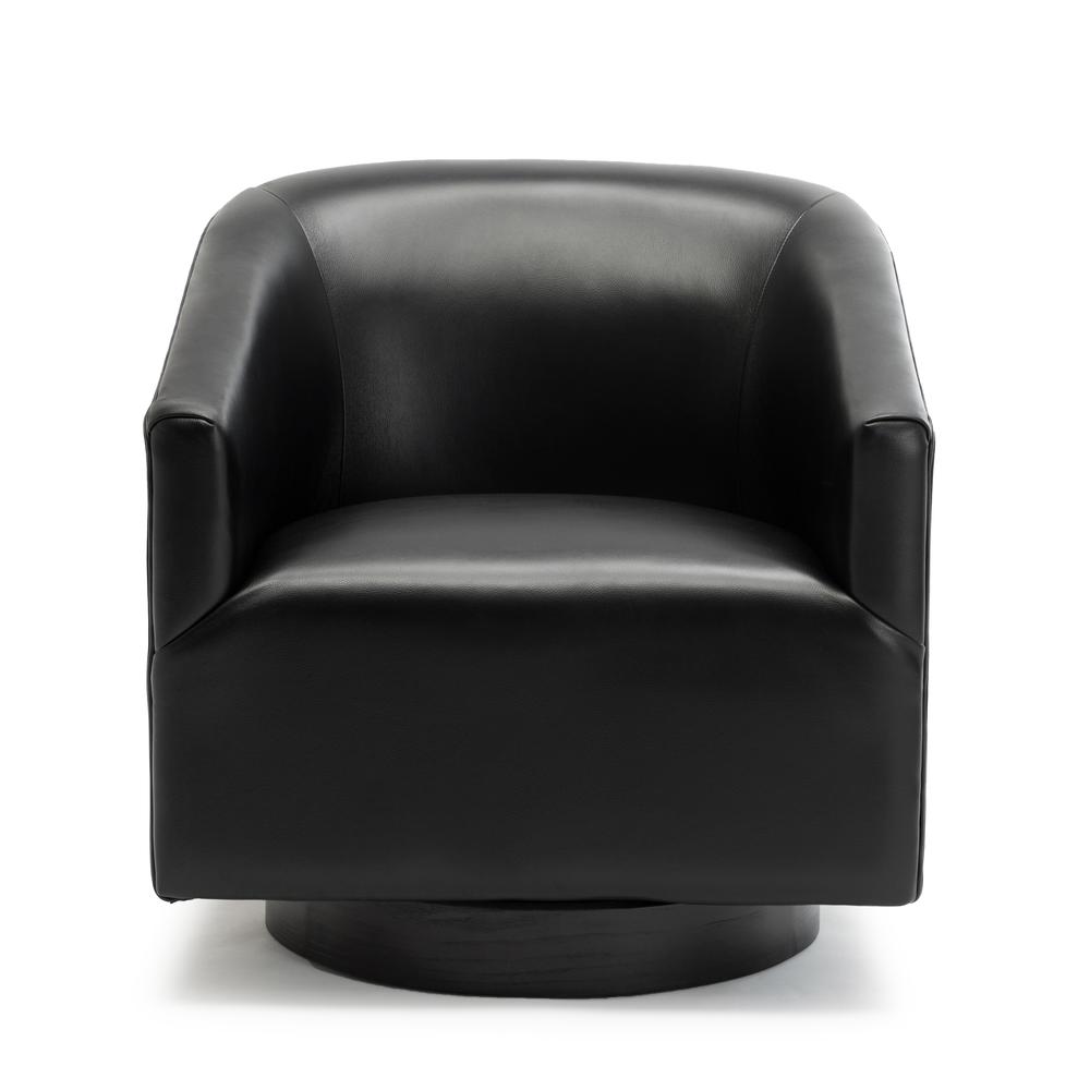 Gaven Black Wood Base Swivel Chair