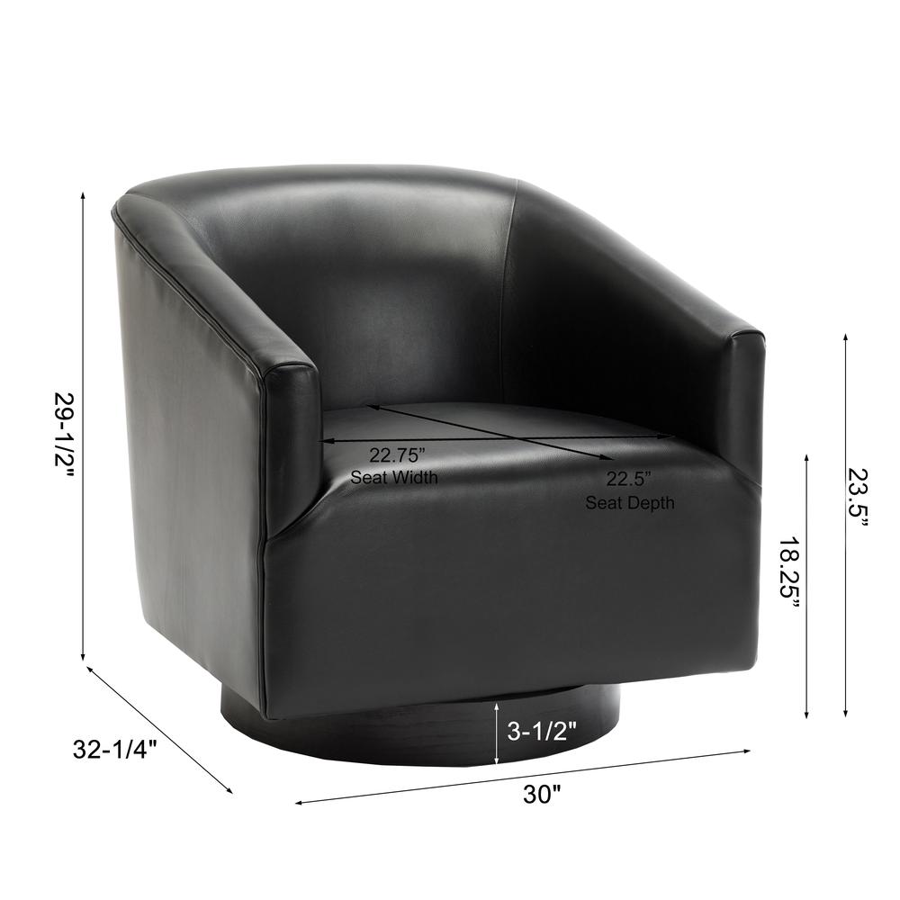 Gaven Black Wood Base Swivel Chair
