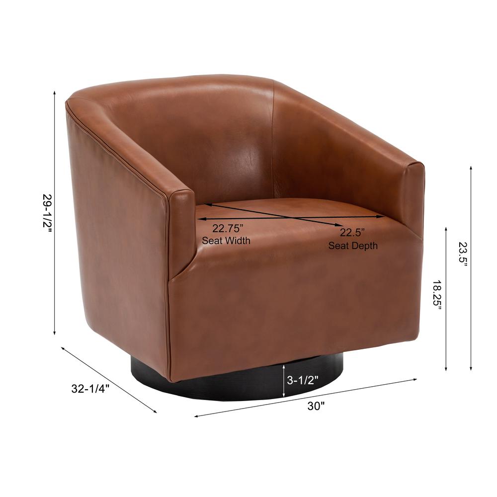 Gaven Caramel Wood Base Swivel Chair