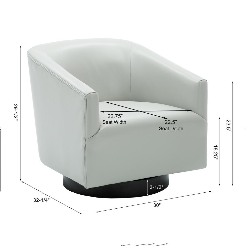 Gaven Dove Grey Wood Base Swivel Chair