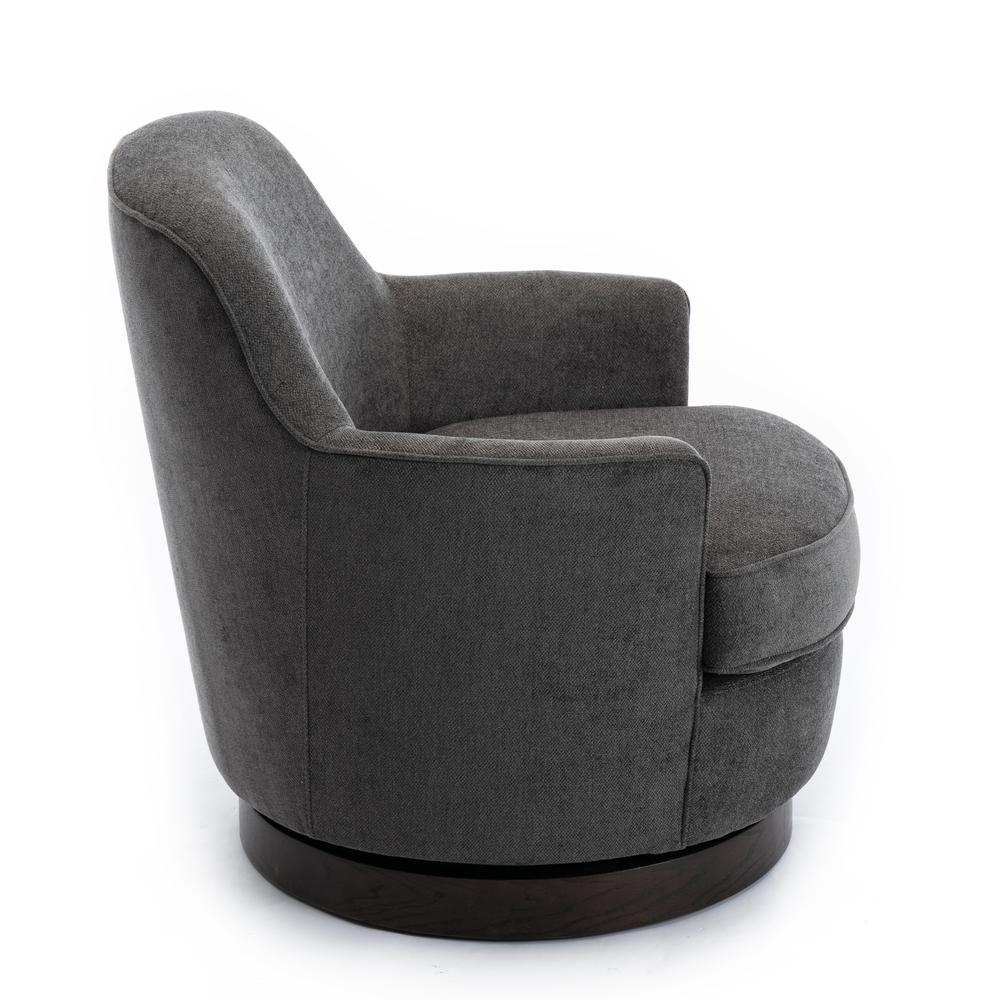 Reese Charcoal Wood Base Swivel Chair