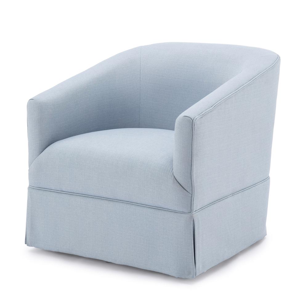 Elm Sky Blue Skirted Swivel Chair