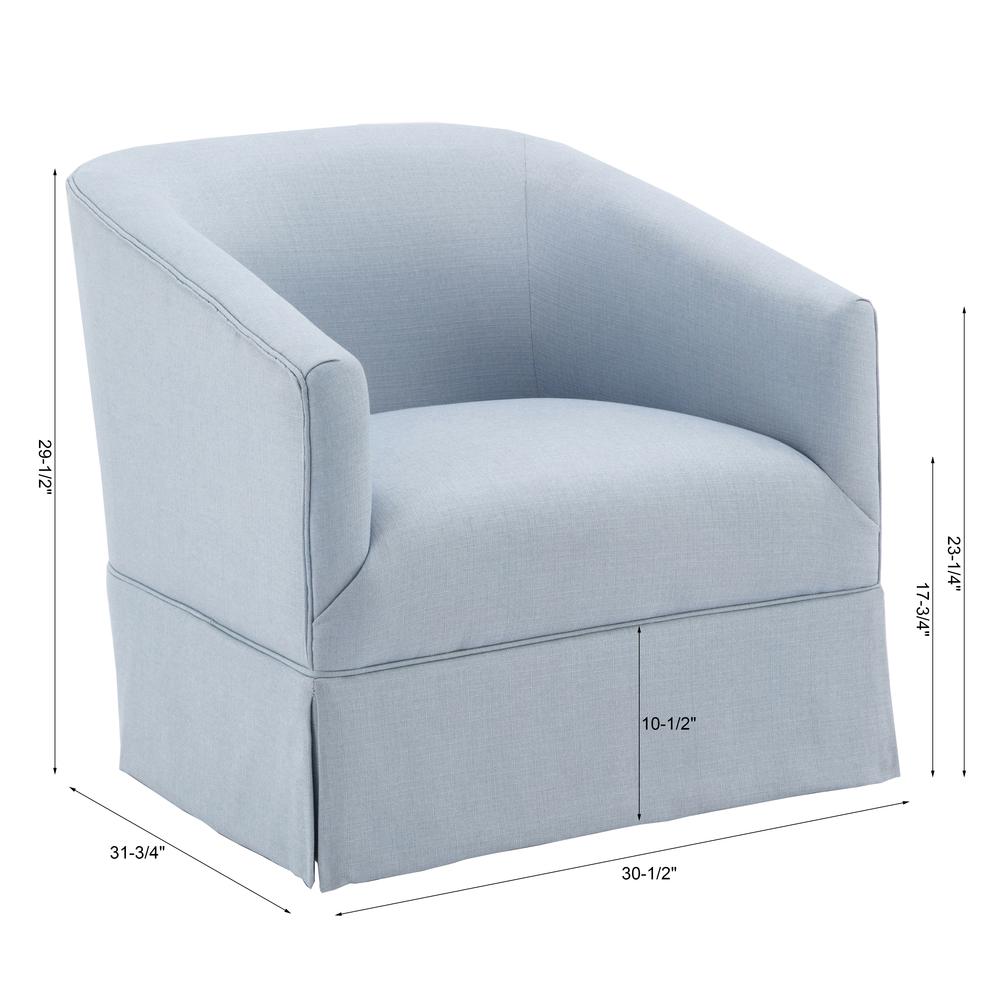 Elm Sky Blue Skirted Swivel Chair