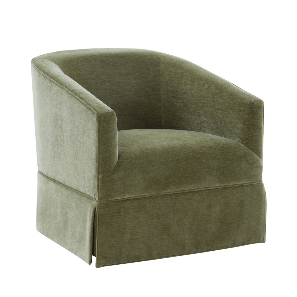 Elm Caper Skirted Swivel Chair