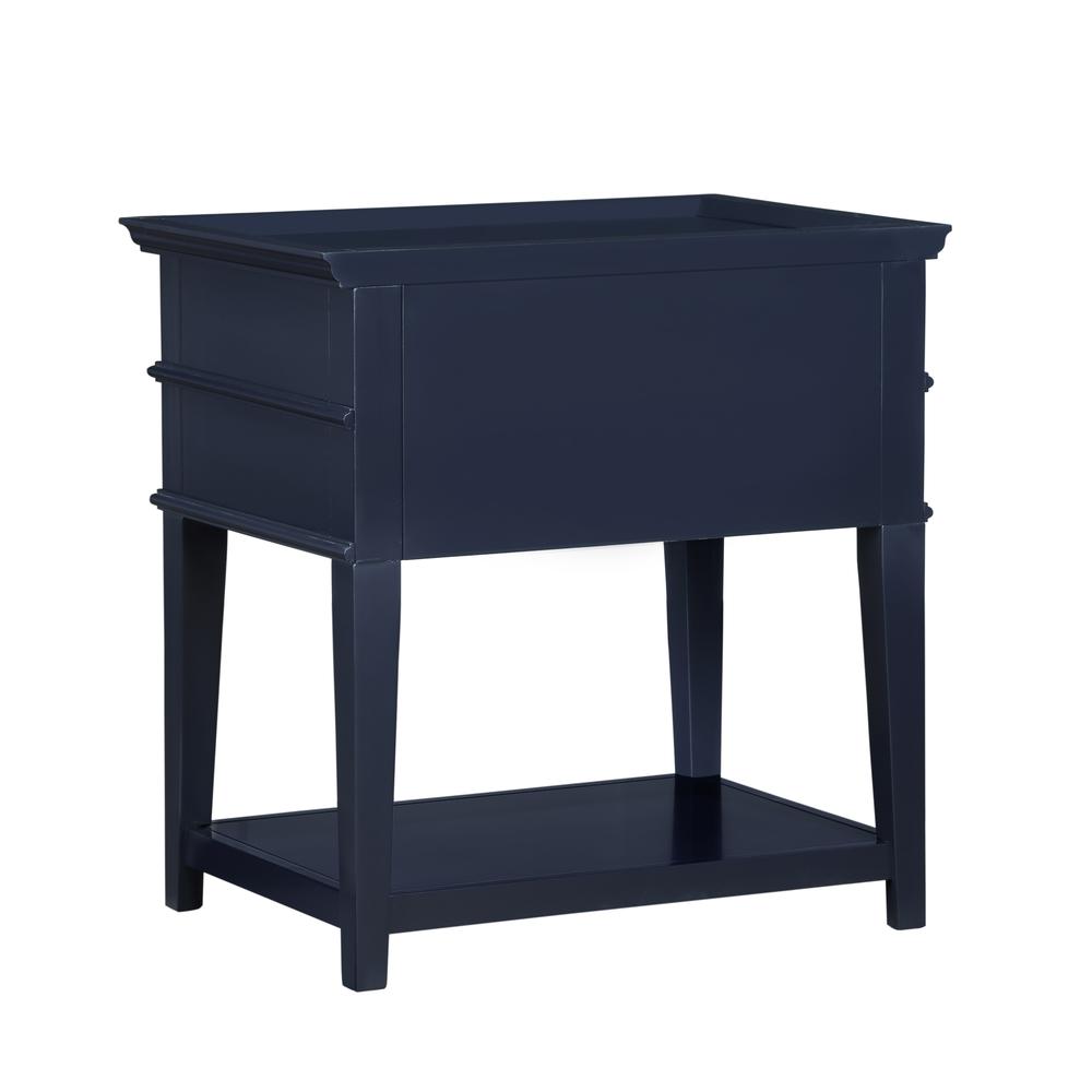 Clara Midnight Blue 2-Drawer Tray Top Nightstand