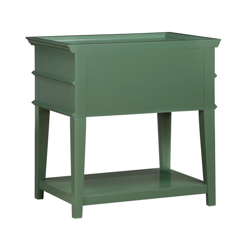 Clara Vintage Green 2-Drawer Tray Top Nightstand