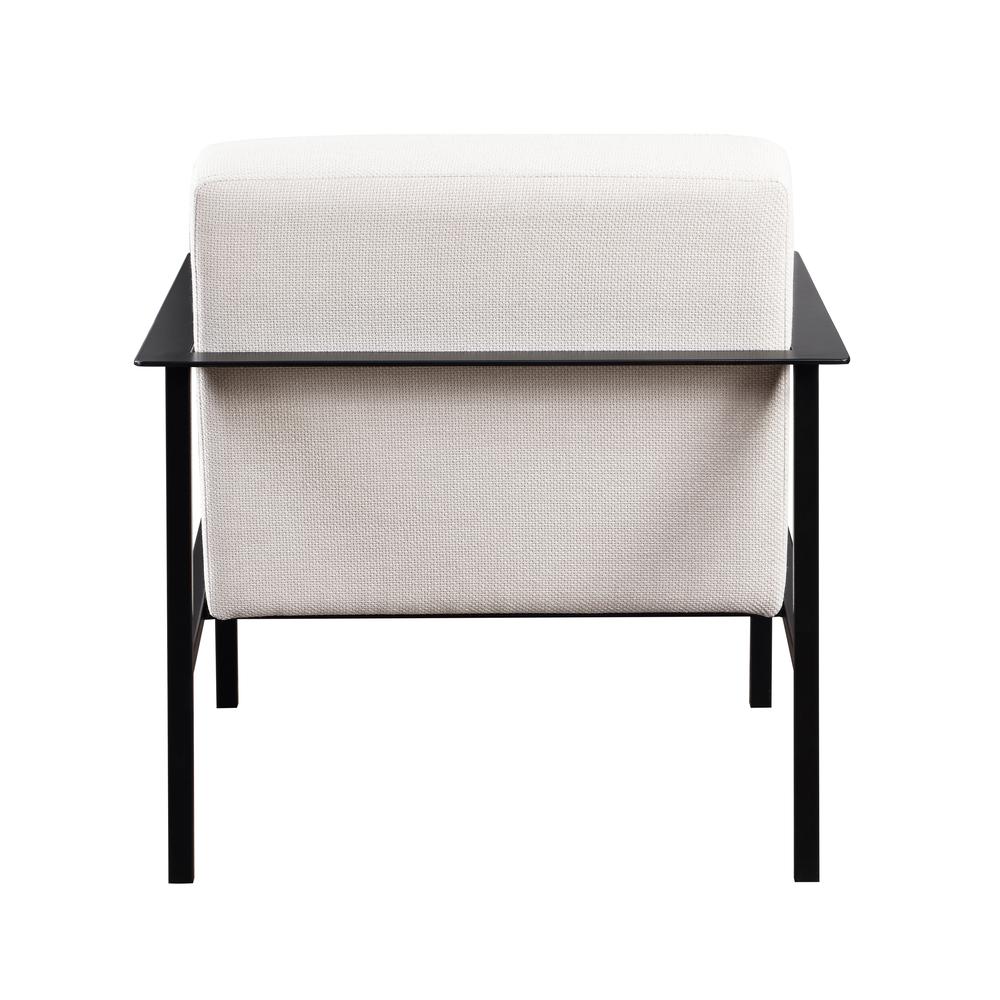 Milano Oatmeal White Stationary Metal Accent Chair