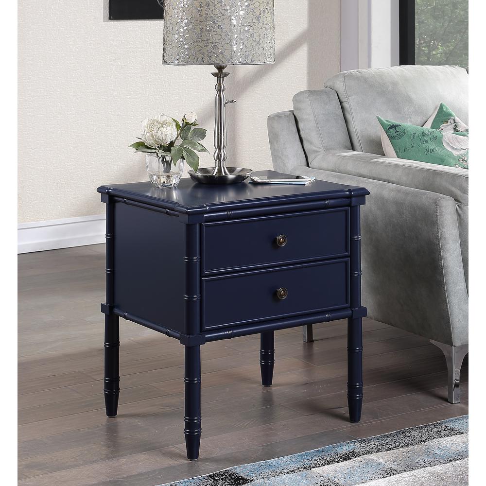 Ellison 2 Drawer Nightstand – Midnight Blue