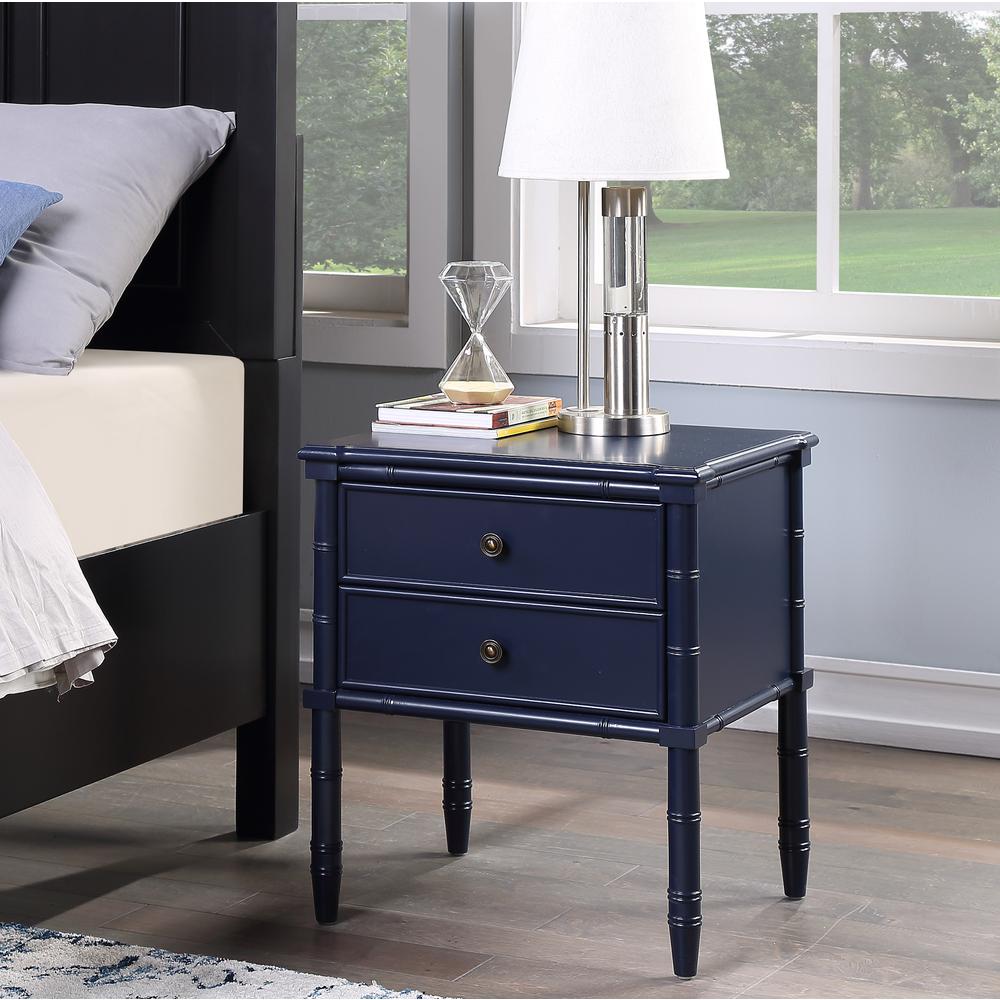 Ellison 2 Drawer Nightstand – Midnight Blue