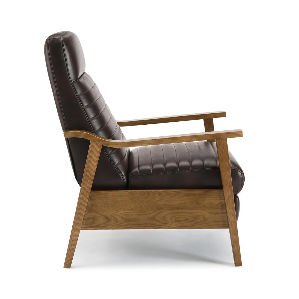Arthur Wood Arm Push Back Recliner – Burnished Brown