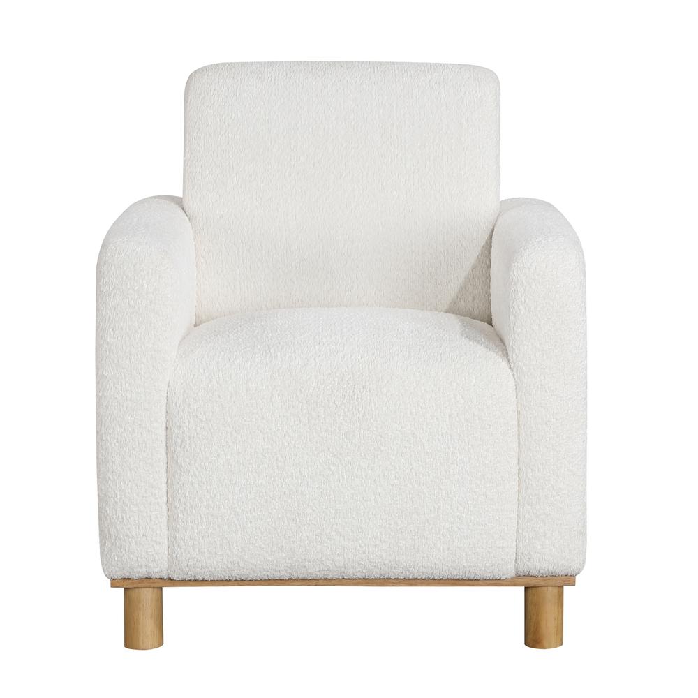 Maizie White Boucle Fabric Arm Chair