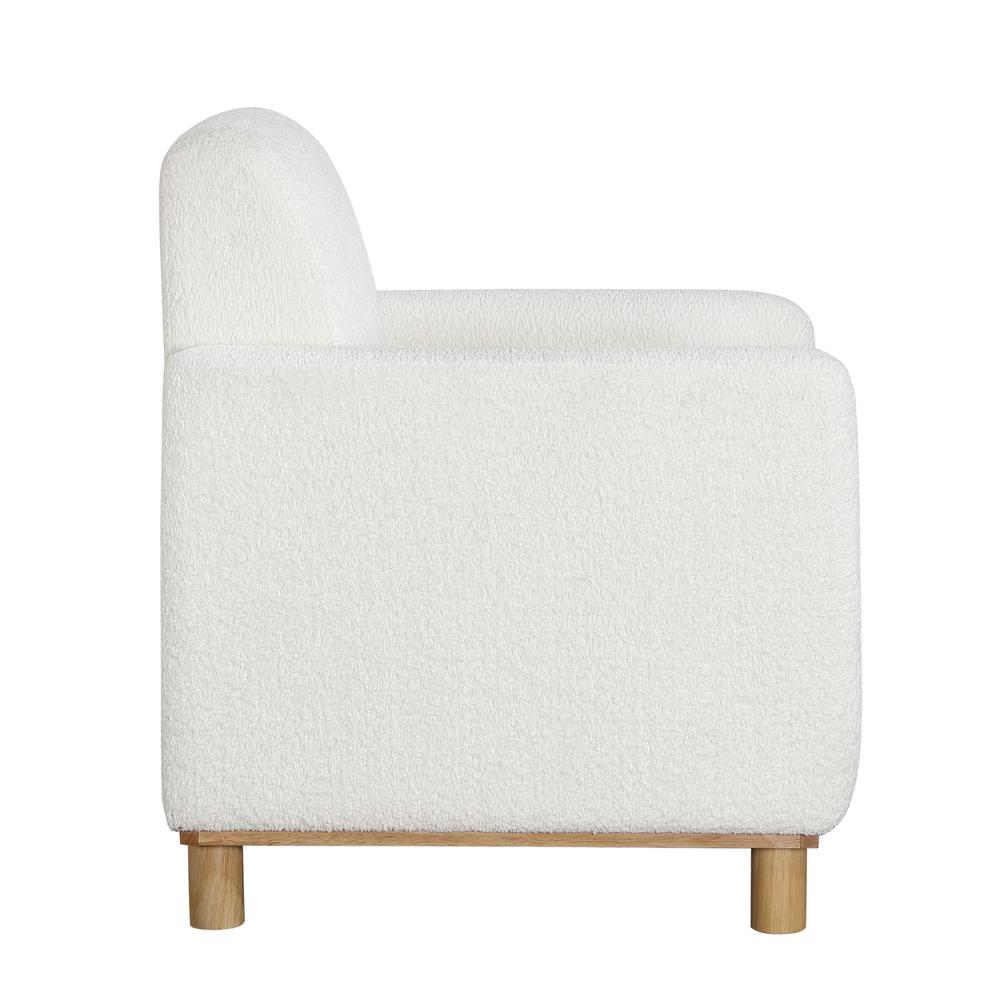 Maizie White Boucle Fabric Arm Chair