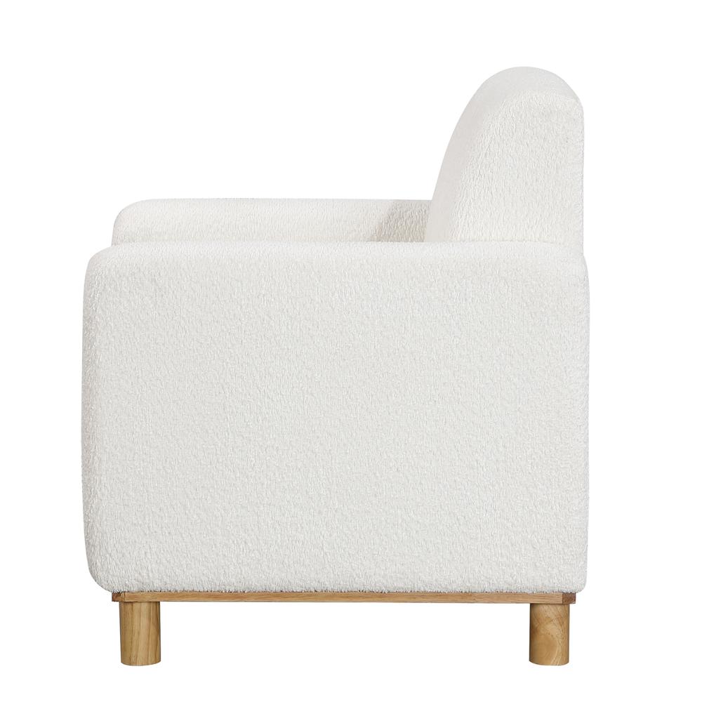 Maizie White Boucle Fabric Arm Chair