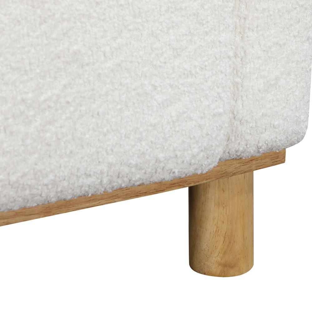 Maizie White Boucle Fabric Arm Chair