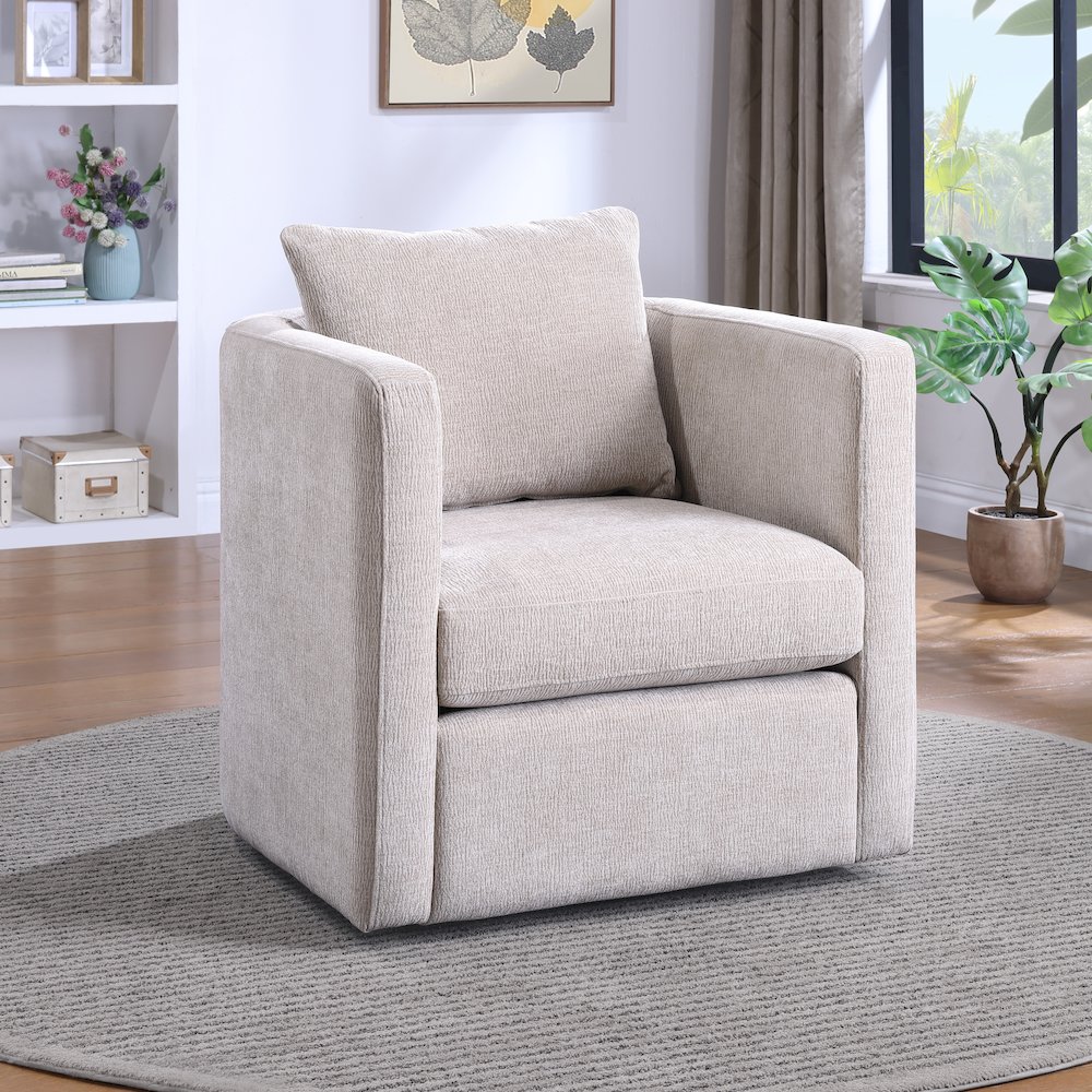 Sheldon Linen Swivel Barrel Chair