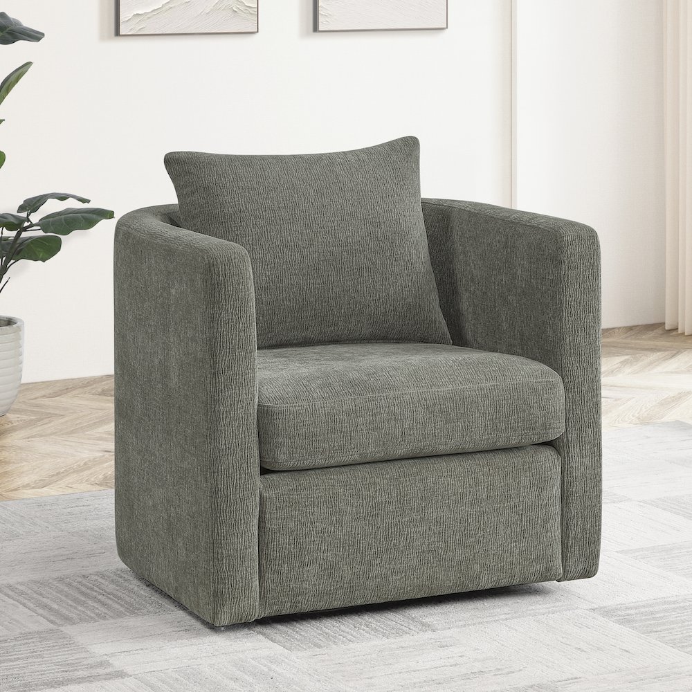 Sheldon Grey Swivel Barrel Chair