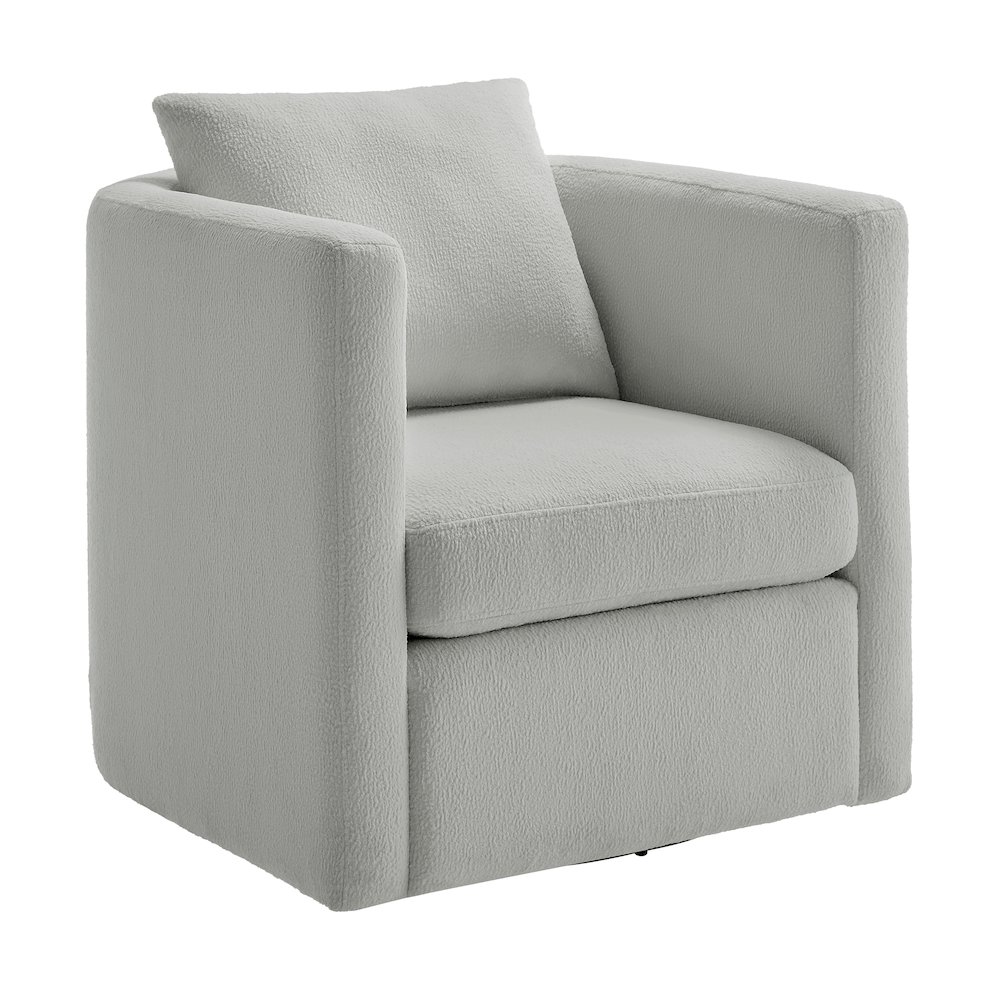 Sheldon Grey Performance Fabric Swivel Barrel Chair