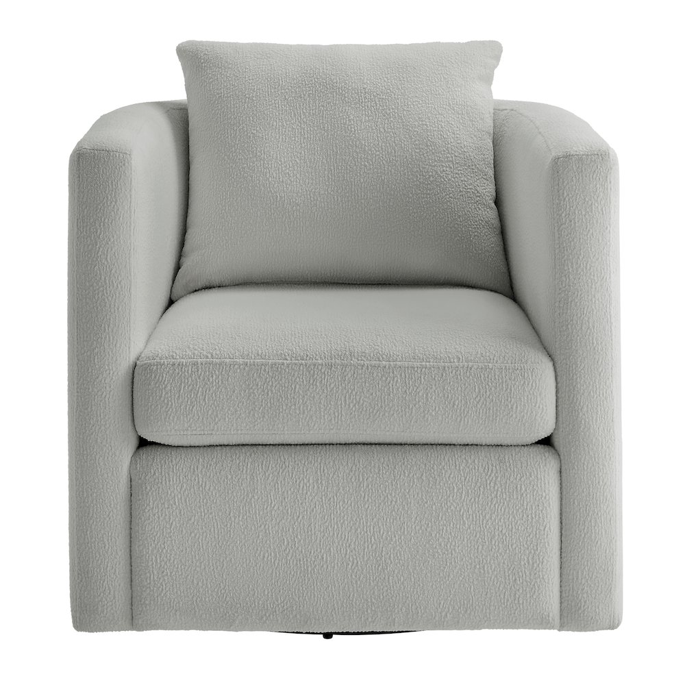 Sheldon Grey Performance Fabric Swivel Barrel Chair