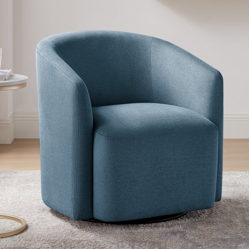 Amhurst Blue Swivel Barrel Chair
