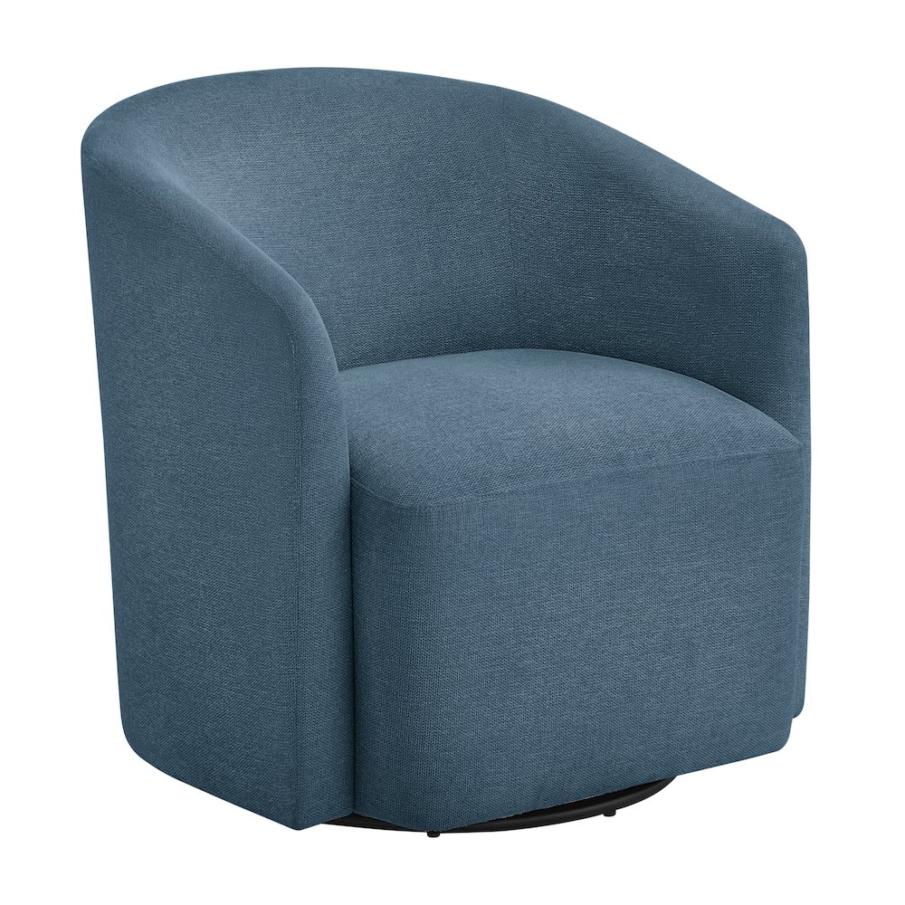 Amhurst Blue Swivel Barrel Chair