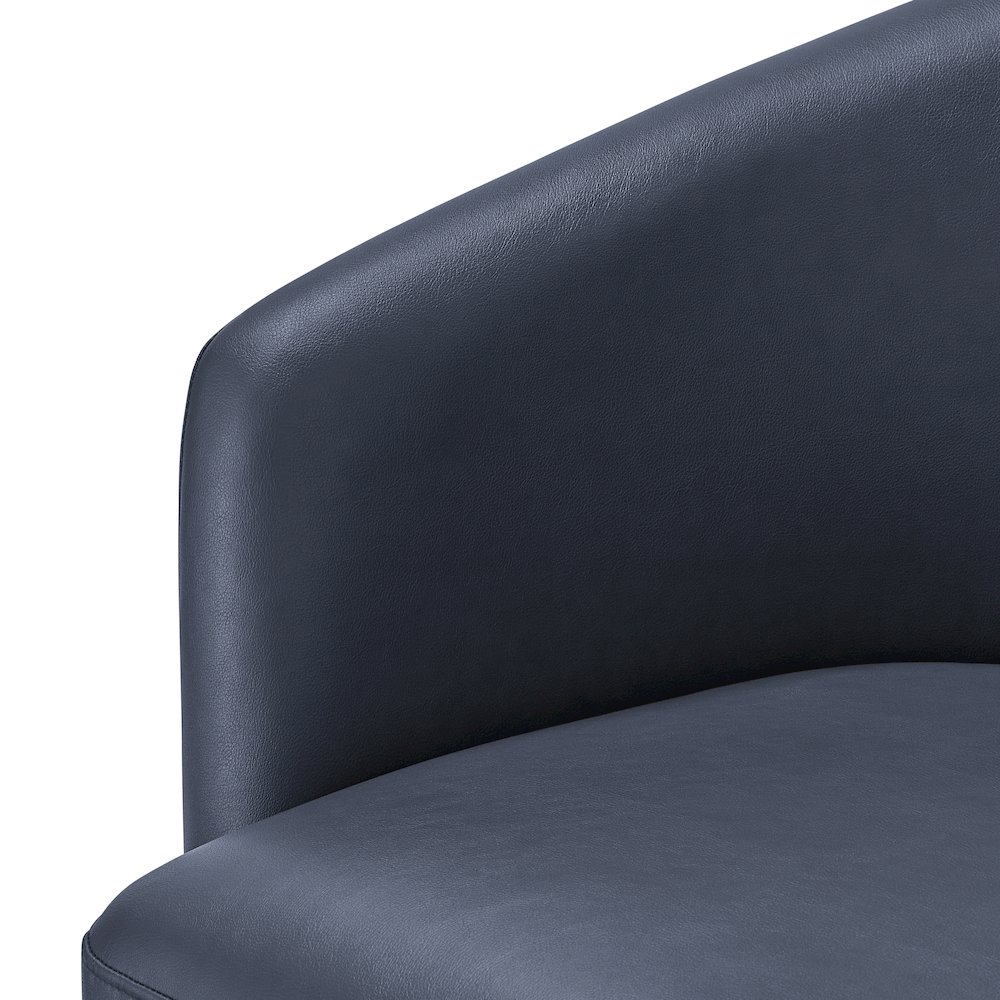 Amhurst Midnight Blue Faux Leather Swivel Barrel Chair