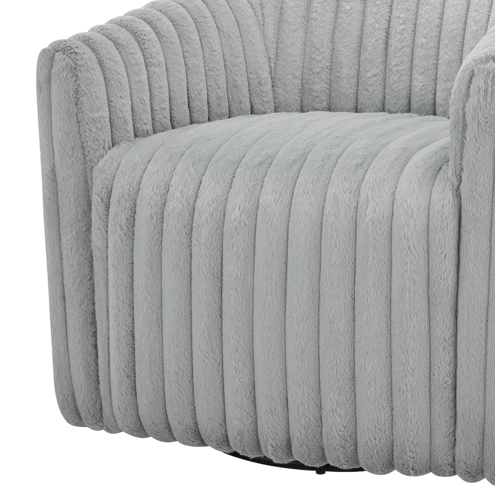 Audrey Ultra Plush Wide Cord-like Swivel Barrel Chair