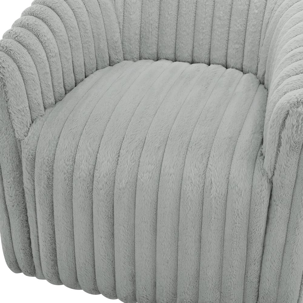 Audrey Ultra Plush Wide Cord-like Swivel Barrel Chair