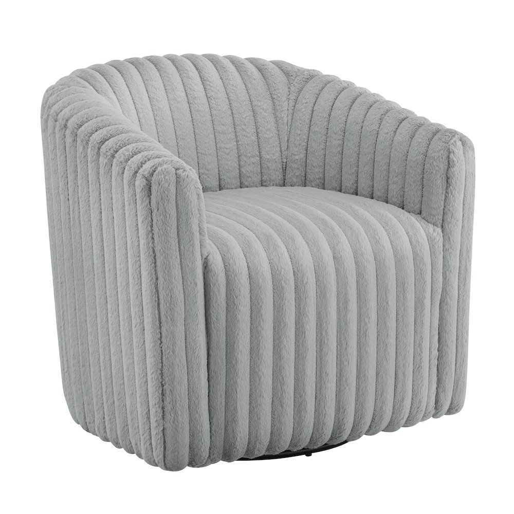 Audrey Ultra Plush Wide Cord-like Swivel Barrel Chair