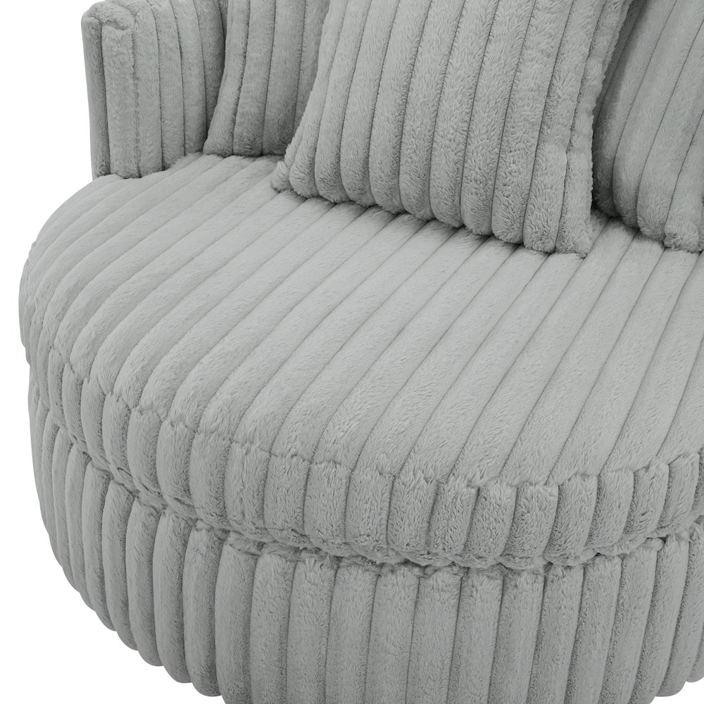 Meryl Ultra Plush Wide Cord-like Oversized Swivel Barrel Chair