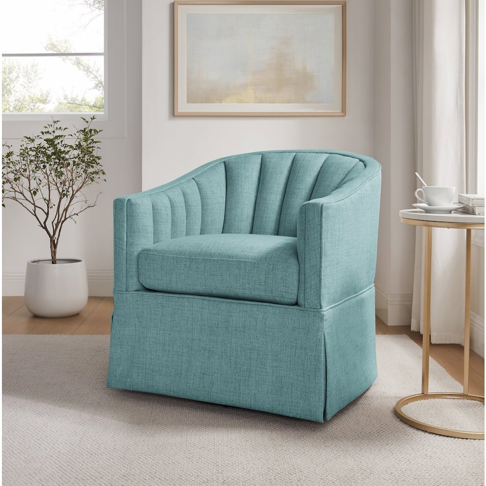 Sanibel Skirted Swivel Accent Chair