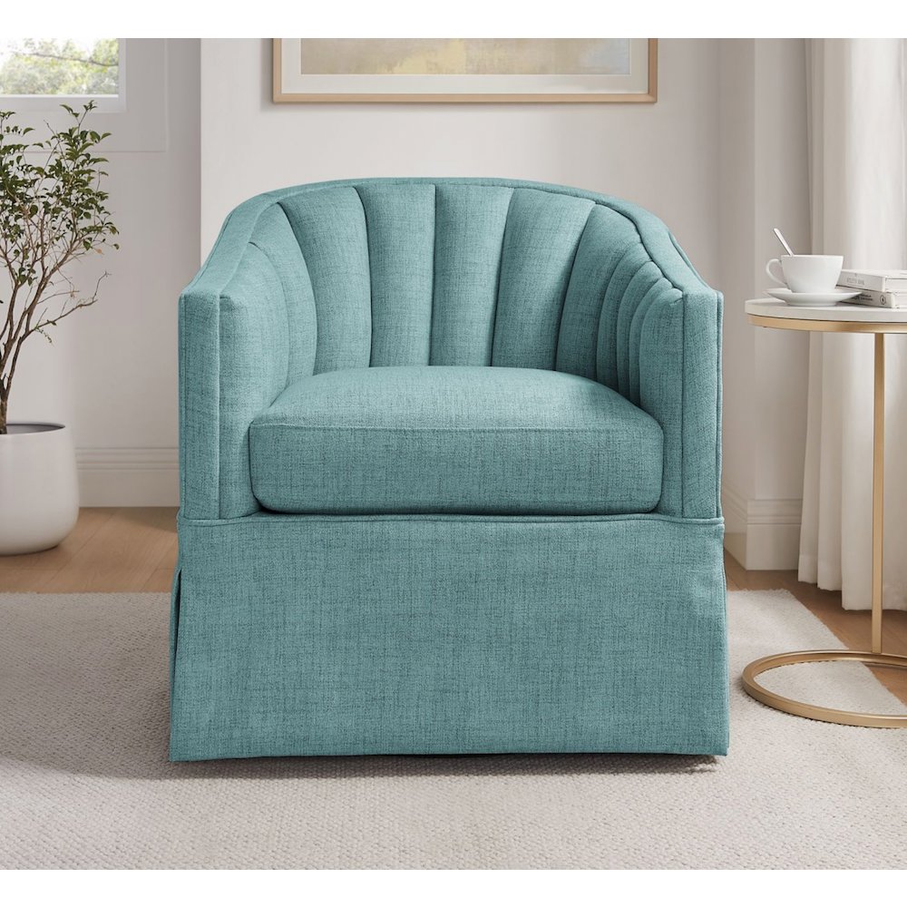 Sanibel Skirted Swivel Accent Chair