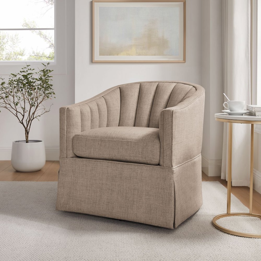 Sanibel Skirted Swivel Accent Chair