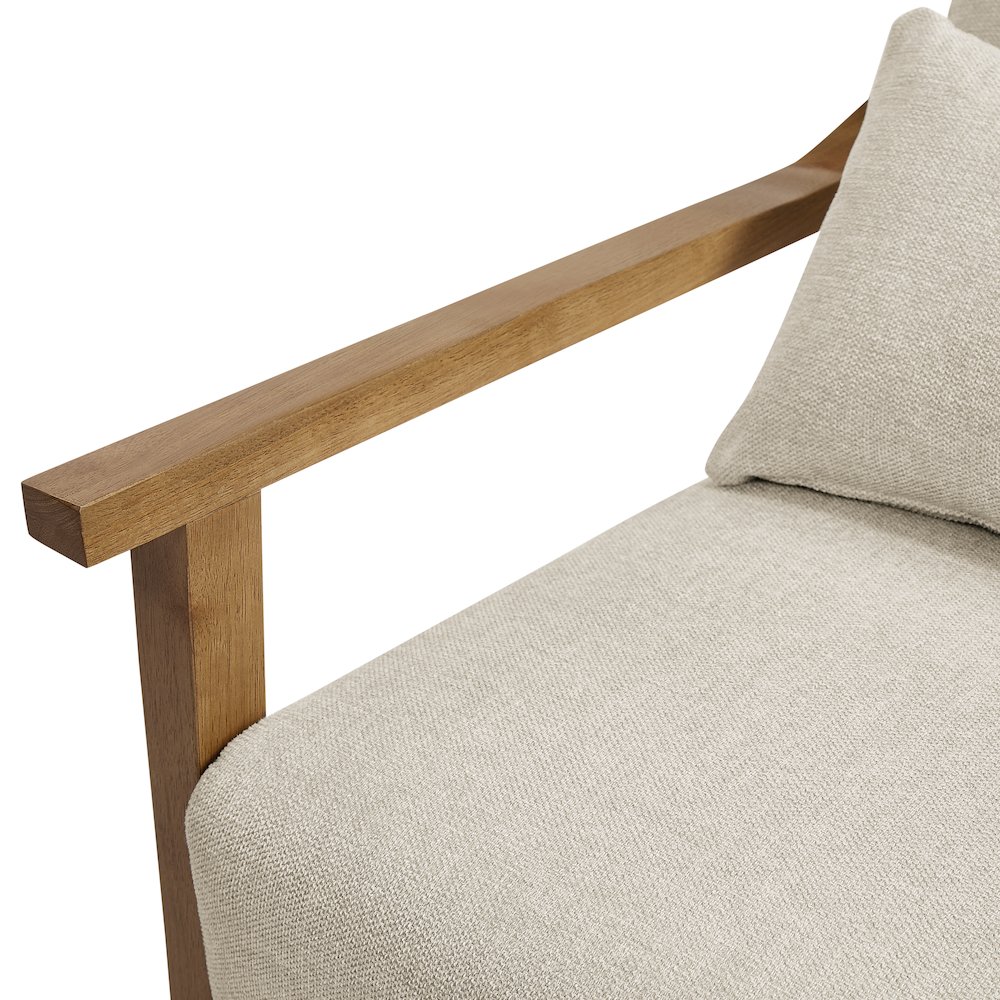 Rayn Wood Arm Accent Chair with Lumbar Pillow