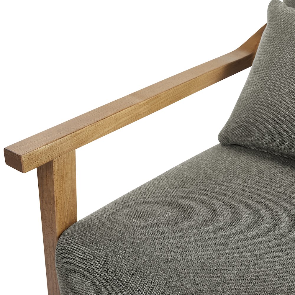 Rayn Wood Arm Accent Chair with Lumbar Pillow