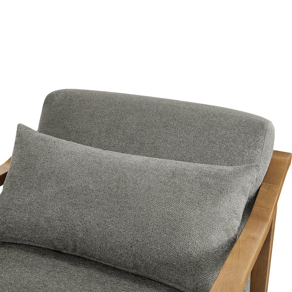 Rayn Wood Arm Accent Chair with Lumbar Pillow
