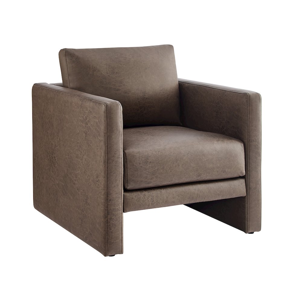Tybee Espresso Faux Leather Arm Chair