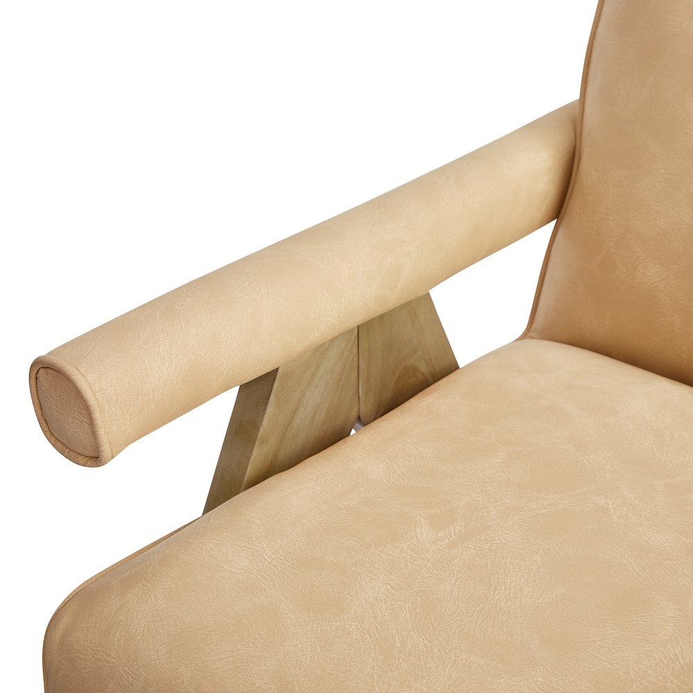 Navassa Modern Faux Leather Arm Chair – Sand