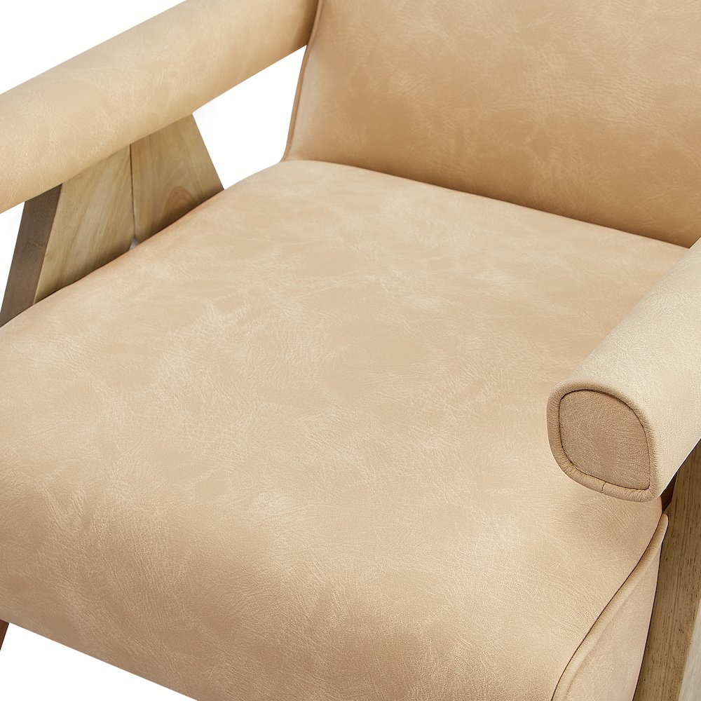 Navassa Modern Faux Leather Arm Chair – Sand