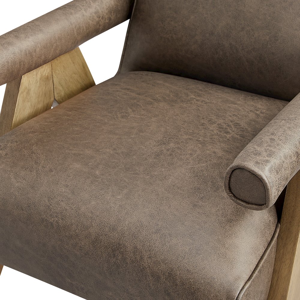 Navassa Modern Faux Leather Arm Chair – Espresso
