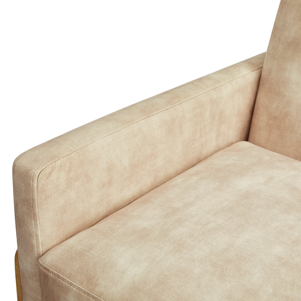 Macon Wood Arm Tufted Back Accent Chair – Sand