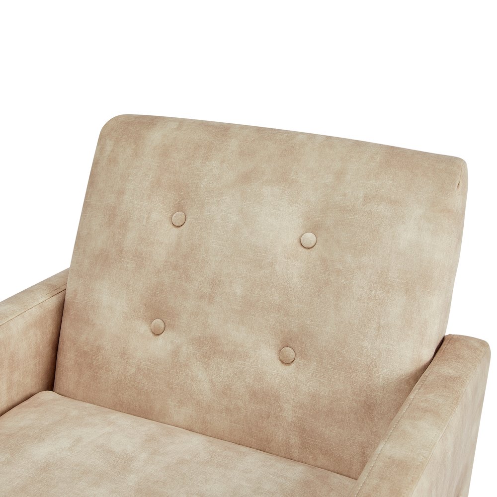 Macon Wood Arm Tufted Back Accent Chair – Sand