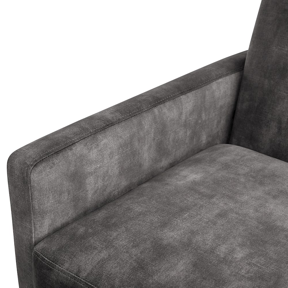 Macon Wood Arm Tufted Back Accent Chair – Coal