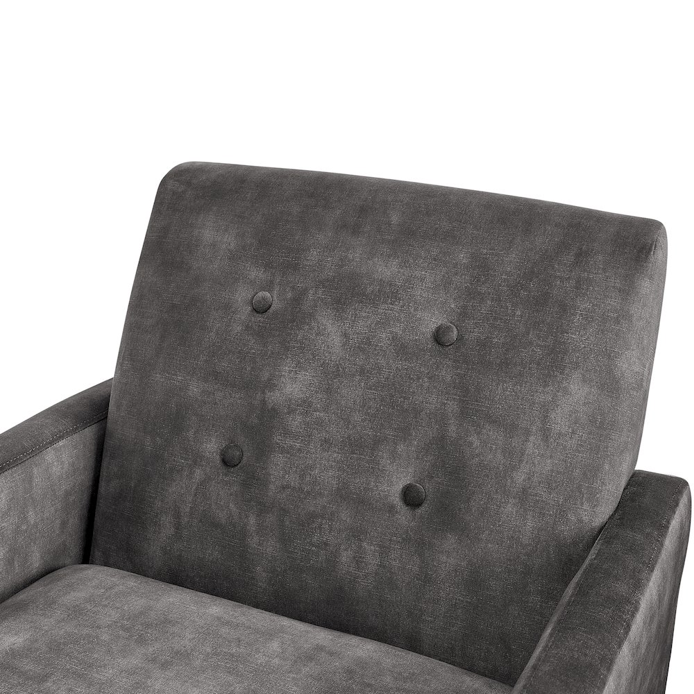 Macon Wood Arm Tufted Back Accent Chair – Coal