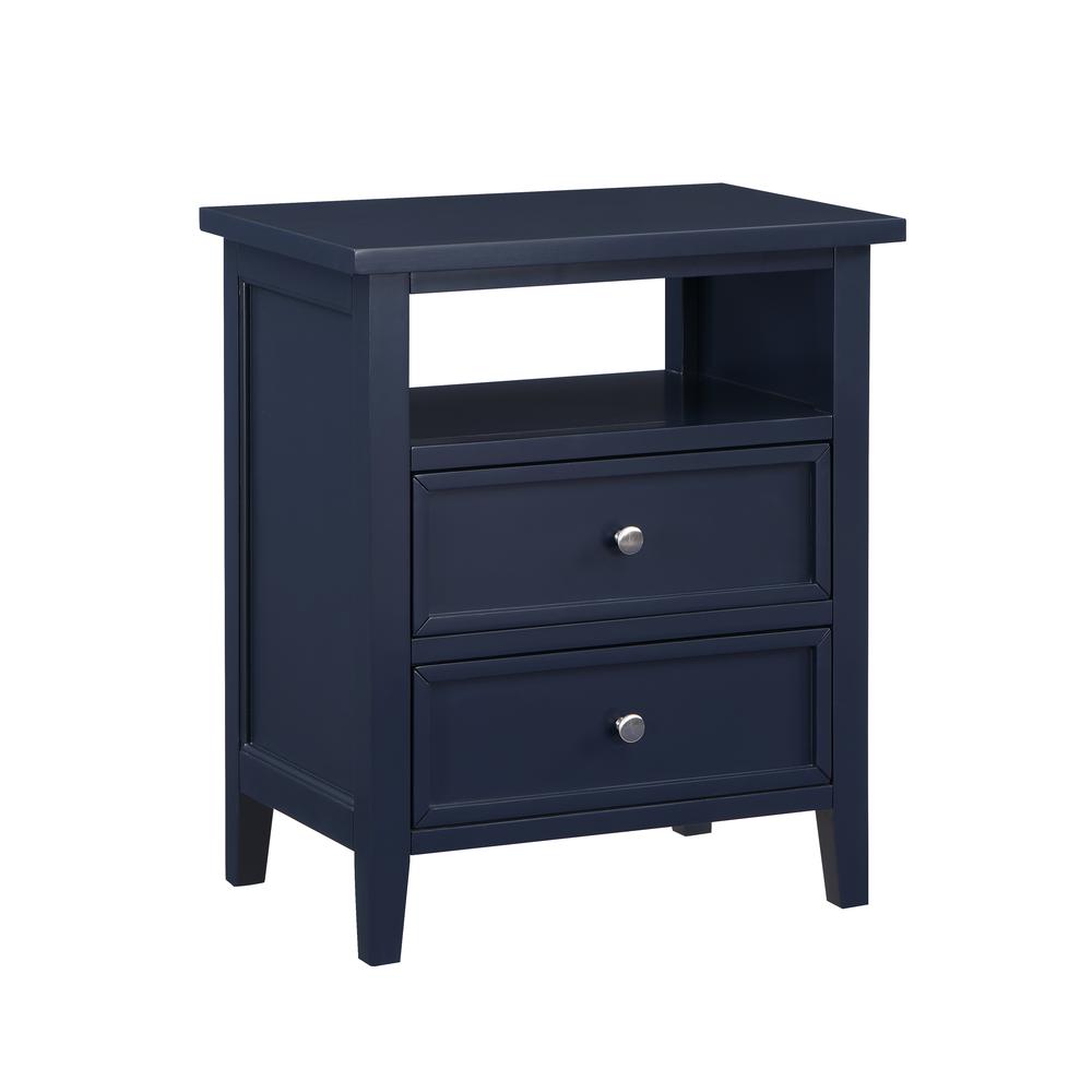 Walker Midnight Blue 2 Drawer Nightstand
