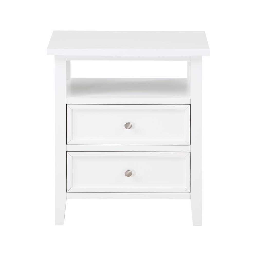 Walker White 2 Drawer Nightstand